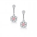 Blush Pink Argyle Diamond Cluster Drop Earrings